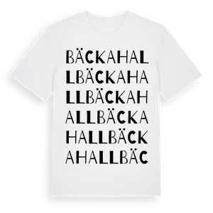 Bäckahall ordlek t-shirt – ekologisk bomull t-shirt från Pinshirt