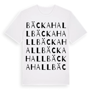 Bäckahall ordlek t-shirt – ekologisk bomull t-shirt från Pinshirt