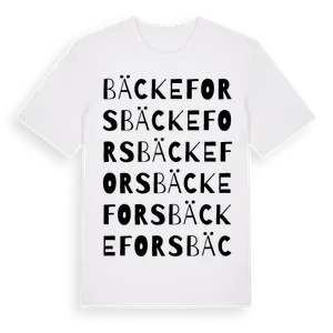 Bäckefors ordlek t-shirt – ekologisk bomull t-shirt från Pinshirt