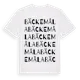 White t-shirt med Bäckemåla ordlek t-shirt