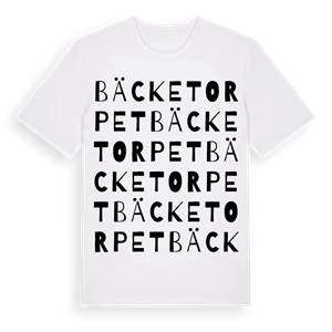 Bäcketorpet ordlek t-shirt – ekologisk bomull t-shirt från Pinshirt