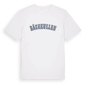 Bäckkullen college t-shirt – ekologisk bomull t-shirt från Pinshirt