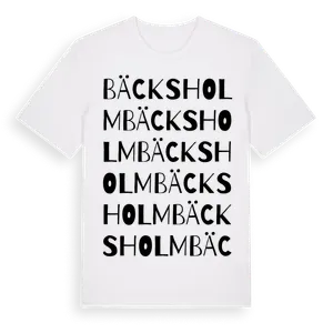 Bäcksholm ordlek t-shirt – ekologisk bomull t-shirt från Pinshirt