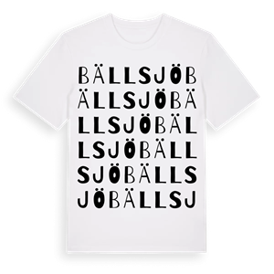 Bällsjö ordlek t-shirt – ekologisk bomull t-shirt från Pinshirt