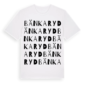 Bänkaryd ordlek t-shirt – ekologisk bomull t-shirt från Pinshirt