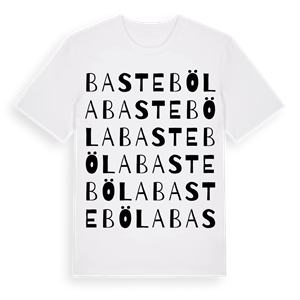 Basteböla ordlek t-shirt – ekologisk bomull t-shirt från Pinshirt