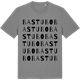 Mid Heather Gray t-shirt med Bastubo ordlek t-shirt