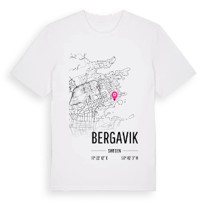 Bergavik karta t-shirt – ekologisk bomull t-shirt från Pinshirt