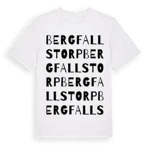 Bergfallstorp ordlek t-shirt – ekologisk bomull t-shirt från Pinshirt