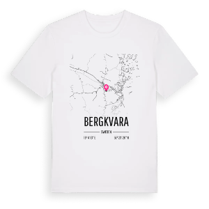 Bergkvara karta t-shirt – ekologisk bomull t-shirt från Pinshirt