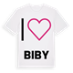 White t-shirt med Jag älskar Biby t-shirt stort tryck
