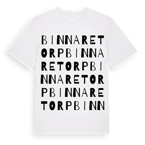 Binnaretorp ordlek t-shirt – ekologisk bomull t-shirt från Pinshirt