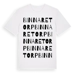 Binnaretorp ordlek t-shirt – ekologisk bomull t-shirt från Pinshirt