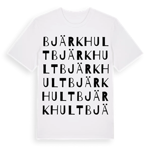 Bjärkhult ordlek t-shirt – ekologisk bomull t-shirt från Pinshirt