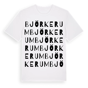 Björkerum ordlek t-shirt – ekologisk bomull t-shirt från Pinshirt