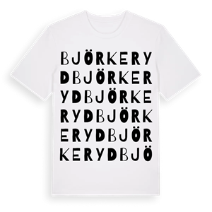 Björkeryd ordlek t-shirt – ekologisk bomull t-shirt från Pinshirt