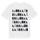White t-shirt med Björkkärr ordlek t-shirt