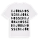 White t-shirt med Björkmossen ordlek t-shirt