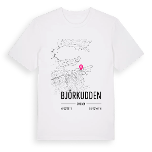 Björkudden karta t-shirt – ekologisk bomull t-shirt från Pinshirt