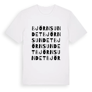 Björnsundet ordlek t-shirt – ekologisk bomull t-shirt från Pinshirt