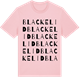 Pink Cotton t-shirt med Blackelid ordlek t-shirt