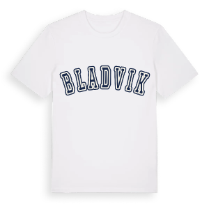 Bladvik college t-shirt – ekologisk bomull t-shirt från Pinshirt