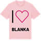 Pink Cotton t-shirt med Jag älskar Blanka t-shirt stort tryck