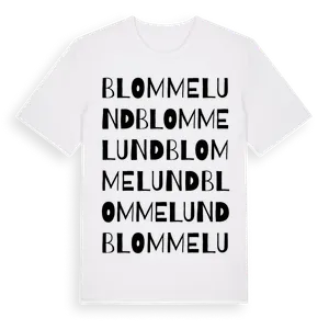 Blommelund ordlek t-shirt – ekologisk bomull t-shirt från Pinshirt
