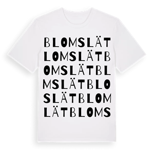 Blomslät ordlek t-shirt – ekologisk bomull t-shirt från Pinshirt