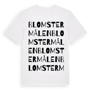 Blomstermålen ordlek t-shirt – ekologisk bomull t-shirt från Pinshirt
