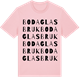 Pink Cotton t-shirt med Boda Glasbruk ordlek t-shirt