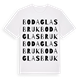 White t-shirt med Boda Glasbruk ordlek t-shirt