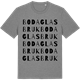Mid Heather Gray t-shirt med Boda Glasbruk ordlek t-shirt