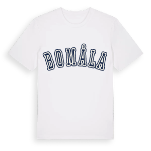 Bomåla college t-shirt – ekologisk bomull t-shirt från Pinshirt