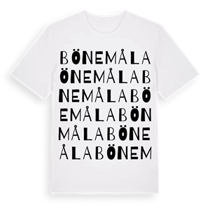 Bönemåla ordlek t-shirt – ekologisk bomull t-shirt från Pinshirt