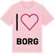 Pink Cotton t-shirt med Jag älskar Borg t-shirt stort tryck