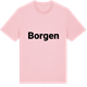 Pink Cotton t-shirt med Borgen fetstil t-shirt