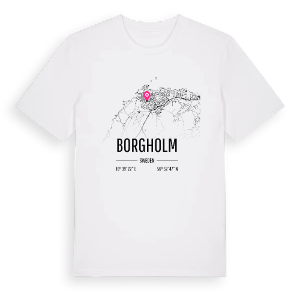 Borgholm karta t-shirt – ekologisk bomull t-shirt från Pinshirt