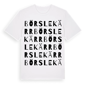 Börslekärr ordlek t-shirt – ekologisk bomull t-shirt från Pinshirt