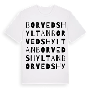 Borvedshyltan ordlek t-shirt – ekologisk bomull t-shirt från Pinshirt