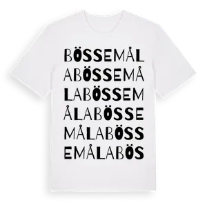 Bössemåla ordlek t-shirt – ekologisk bomull t-shirt från Pinshirt