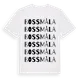 White t-shirt med Bossmåla ordlek t-shirt