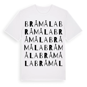 Bråmåla ordlek t-shirt – ekologisk bomull t-shirt från Pinshirt