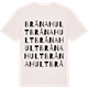 Vintage White t-shirt med Brånahult ordlek t-shirt