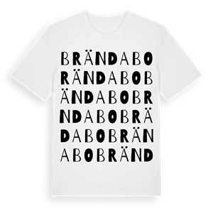 Brändabo ordlek t-shirt – ekologisk bomull t-shirt från Pinshirt