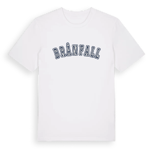 Brånfall college t-shirt – ekologisk bomull t-shirt från Pinshirt