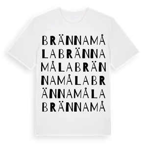 Brännamåla ordlek t-shirt – ekologisk bomull t-shirt från Pinshirt