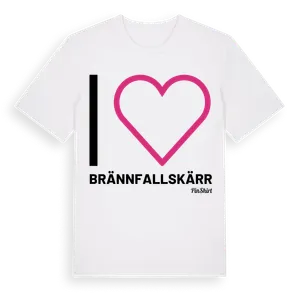 Jag älskar Brännfallskärr t-shirt stort tryck – ekologisk bomull t-shirt från Pinshirt