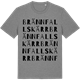 Mid Heather Gray t-shirt med Brännfallskärr ordlek t-shirt