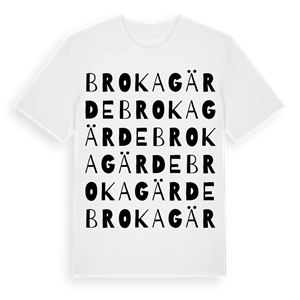 Brokagärde ordlek t-shirt – ekologisk bomull t-shirt från Pinshirt